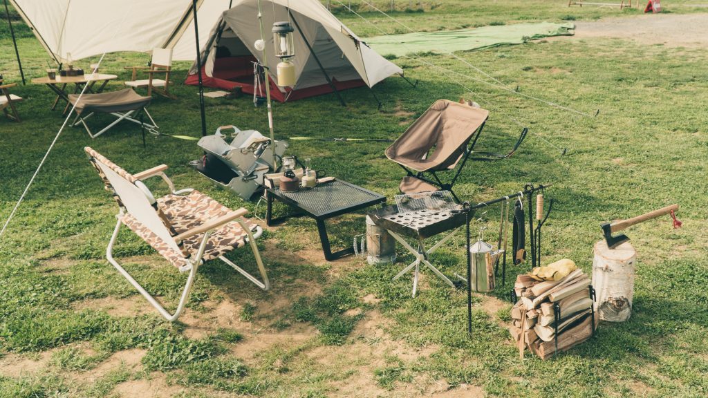 焚き火スペース周り