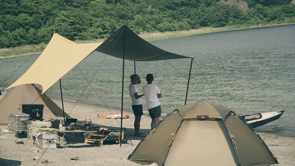 浩庵キャンプ場で幕男タープ